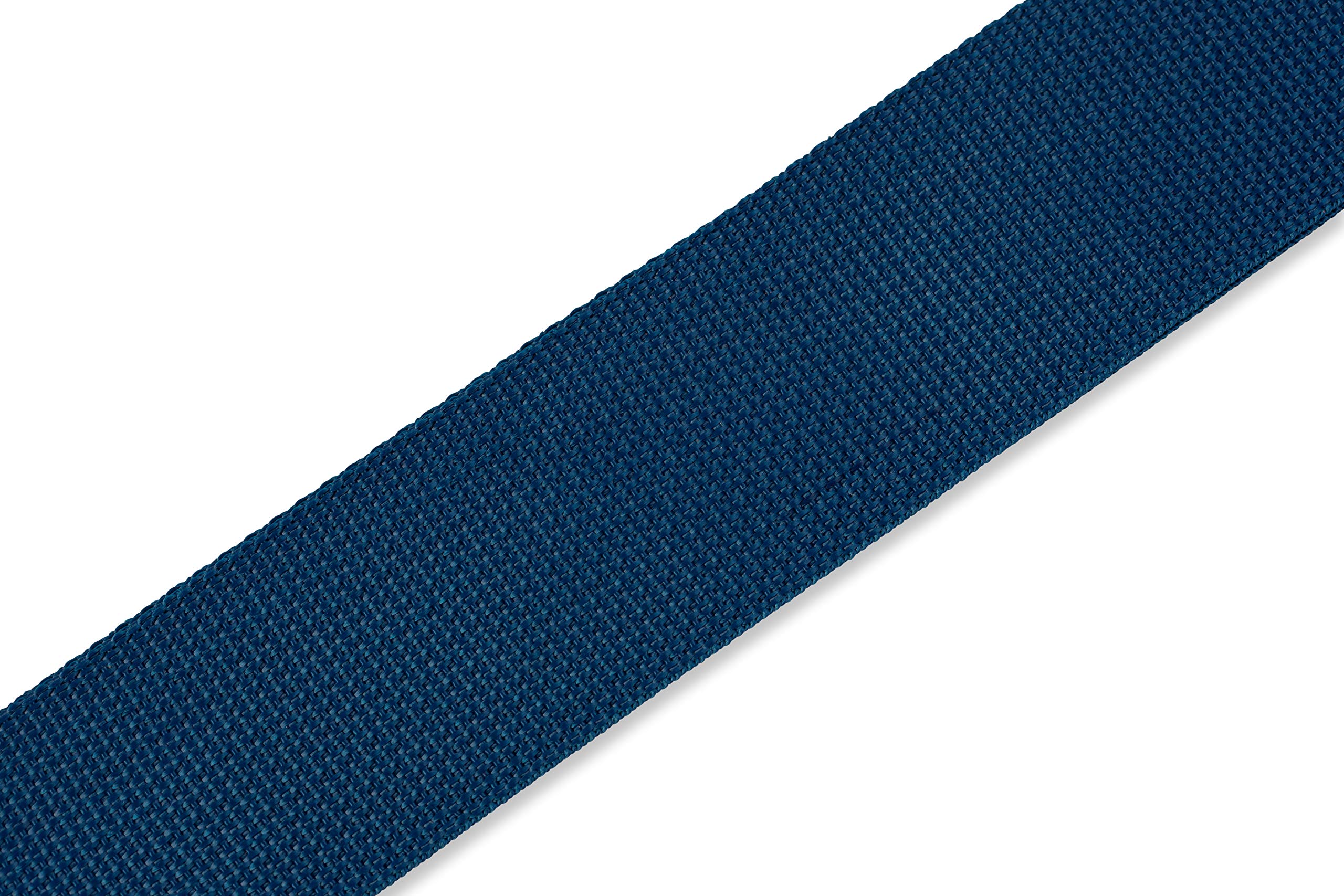 Levy's Leathers 2'' Polypropylene Guitar Strap with Genuine Leather Ends and Tri-glide Adjustment. Navy (M8POLY-NAV)